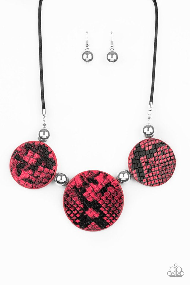 Viper Pit - Pink Necklace & Earrings Set