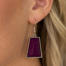 Load image into Gallery viewer, Geometric Shaped Purple Statement Necklace Set
