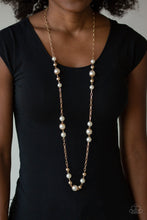 Load image into Gallery viewer, Wall Street Waltz gold pearl necklace
