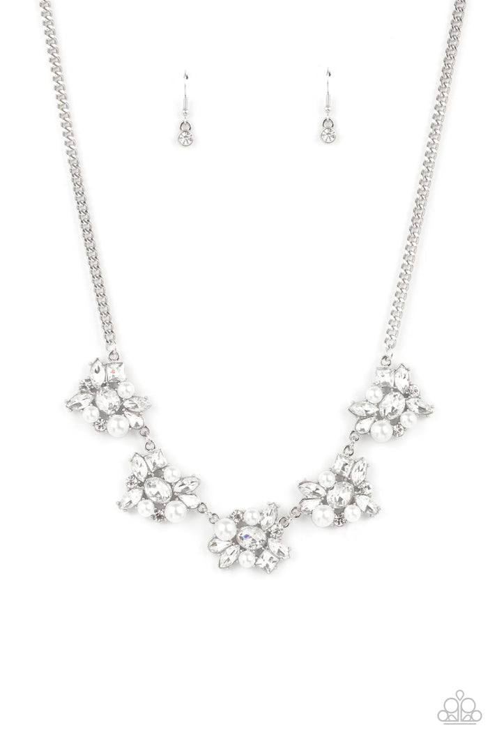 HEIRESS of Them All - White Necklace & Earrings Set