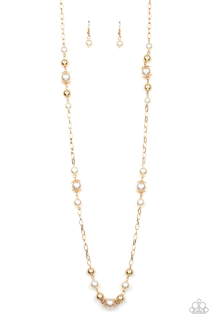 Wall Street Waltz gold pearl necklace