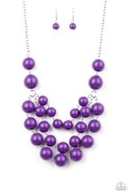 Load image into Gallery viewer, Miss Pop-YOU-larity Purple Layered Necklace and Earring Set
