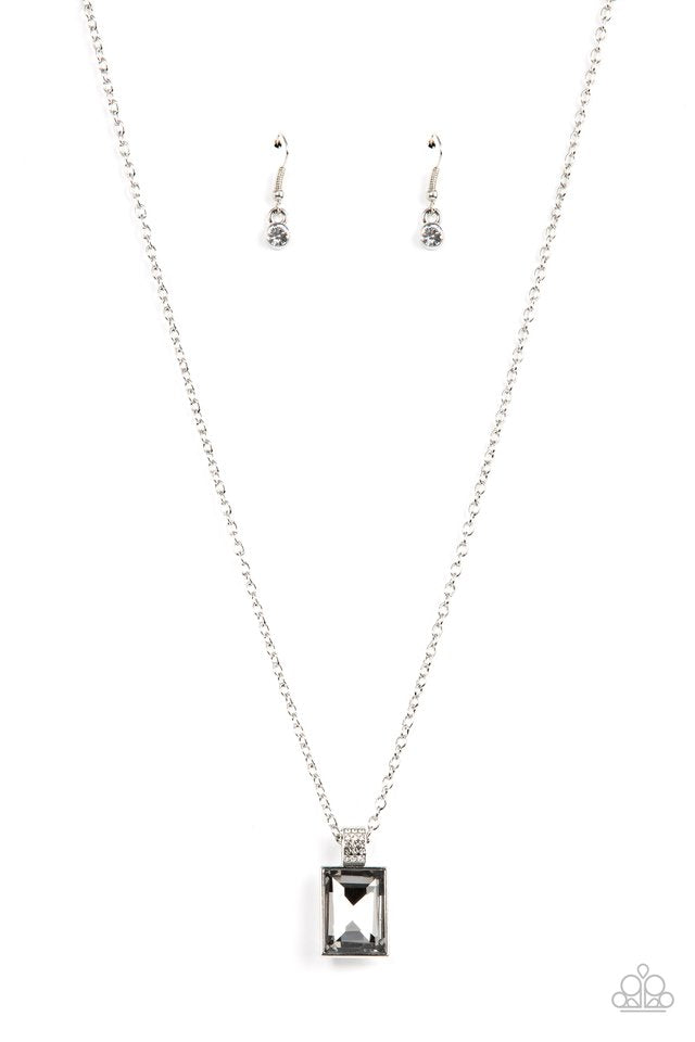 Understated Dazzle - Silver Necklace & Earrings Set