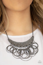 Load image into Gallery viewer, Metro Eclipse - Black Necklace &amp; Earrings Set
