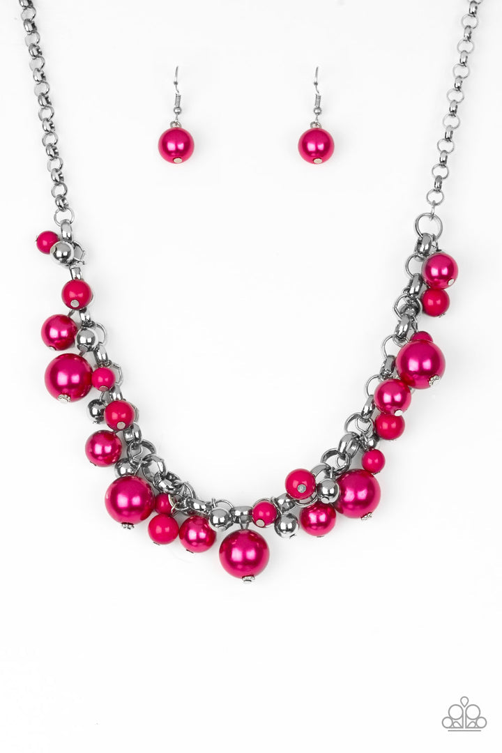 THE UPSTATER - PINK PEARL SILVER BEAD NECKLACE