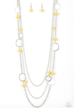 Load image into Gallery viewer, Paparazzi Necklace- Beachside Babe- Yellow- Statement- Long- Layered
