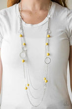 Load image into Gallery viewer, Paparazzi Necklace- Beachside Babe- Yellow- Statement- Long- Layered
