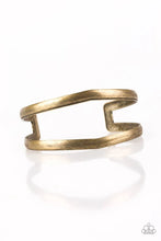 Load image into Gallery viewer, Palm Trees and Pyramids - Brass Bar Cuff Bracelet

