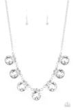 Load image into Gallery viewer, GLOW-GETTER GLAMOUR - WHITE - SILVER NECKLACE -
