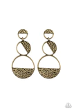 Triple Trifecta - Brass Earrings